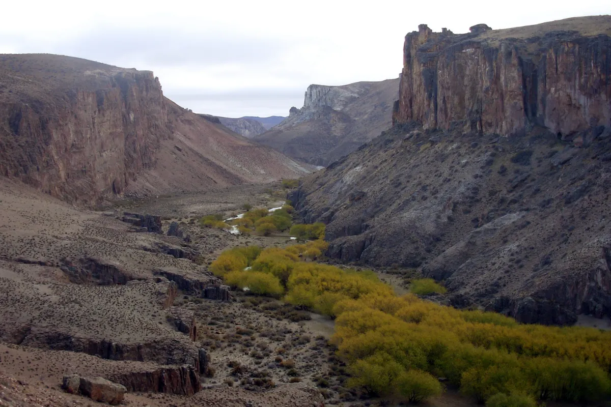 Cañadón del Río Pinturas na região da Cueva de las Manos, em Santa Cruz